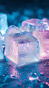 Adjustable ice cube shape adding color for a refreshing background