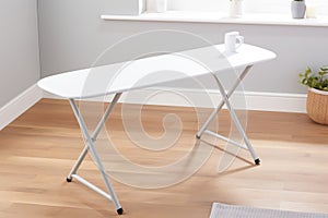 Adjustable ironing board for wrinkle-free clothing and garments in home laundry room