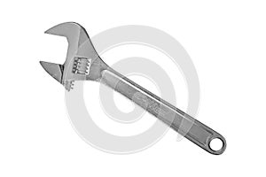 Adjustable spanner. Isolated