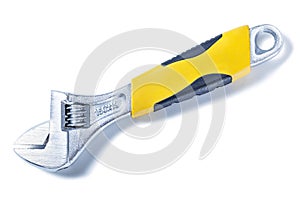 Adjustable spanner isolated on white