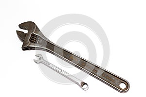 Adjustable Spanner On A White Background