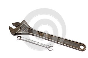 Adjustable Spanner On A White Background