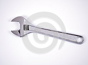 Adjustable Spanner Wrench isolated on white background ,silver tools