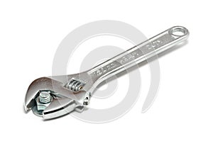 Adjustable Wrench with Bolt, Nut, and Washer