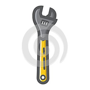 Adjustable wrench filled outline icon, build