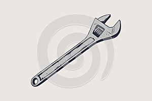 Adjustable wrench icon Vector Illustration.