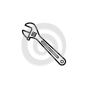 Adjustable wrench icon vector illustration