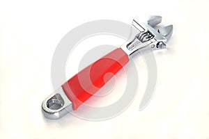 Adjustable wrench isolated on a white background. Instrument.