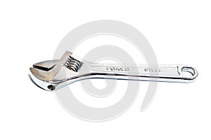 Adjustable wrench isolated in white background