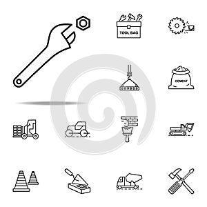 adjustable wrench outline icon. Construction icons universal set for web and mobile