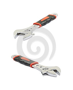 Adjustable wrench tool isolated