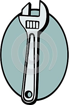 adjustable wrench tool vector illustration