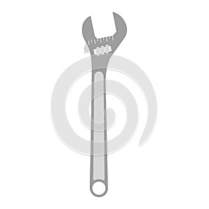 Adjustable wrench tool vector illustration icon industry. Work equipment adjustable wrench mechanic spanner key repair icon.