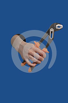Adjustable Wrenches isolated on tinted trendy classic blue 2020  background.