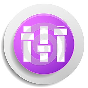 Adjuster, slider, tuner, fader bars with levers, knobs