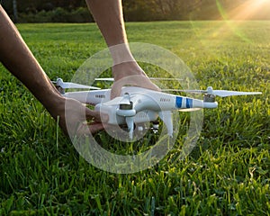 Adjusting camera drone