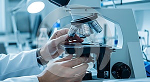 Microscope Research in Lab