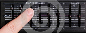 Adjusting the sound frequency balance using equalizer faders