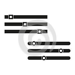 Adjustment sliders vector. Sound mixing console. Interface controls.