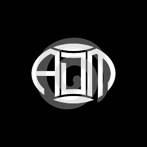 ADM abstract monogram circle logo design on black background. ADM Unique creative initials letter logo