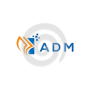 ADM credit repair accounting logo design on white background. ADM creative initials Growth graph letter logo concept. ADM business