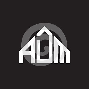 ADM letter logo design. ADM monogram initials letter logo concept. ADM letter design in black background
