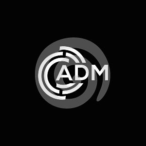 ADM letter logo design on black background. ADM creative initials letter logo concept. ADM letter design