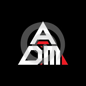 ADM triangle letter logo design with triangle shape. ADM triangle logo design monogram. ADM triangle vector logo template with red