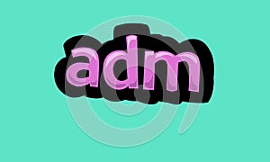 ADM writing vector design on a blue background