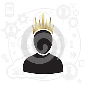 Admin with Gold Crown Icon