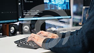 Admin in high tech data center coding with machine learning generative AI