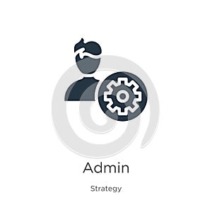 Admin icon vector. Trendy flat admin icon from strategy collection isolated on white background. Vector illustration can be used