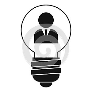 Admin idea bulb icon, simple style