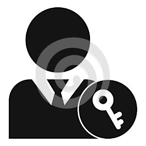 Admin key icon, simple style