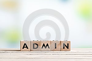 Admin login sign on a table photo