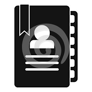 Admin notebook icon, simple style