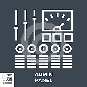 Admin Panel Thin Line Vector Icon Isolated