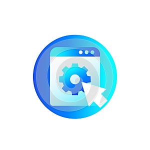 Admin panel, website icon, vector