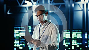 Admin walks through server rows