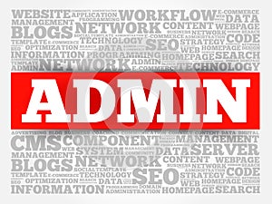 ADMIN word cloud