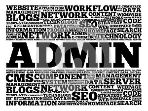 ADMIN word cloud