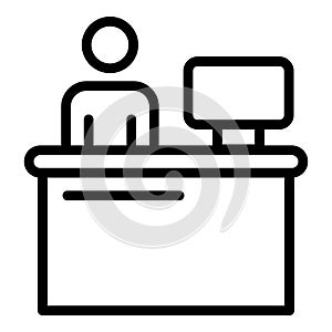 Admin workplace icon, outline style