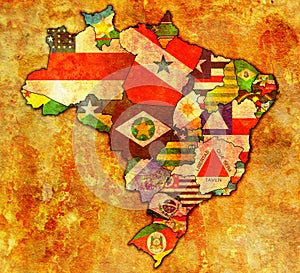 Administration on map of brazil