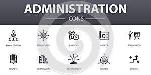 Administration simple concept icons set