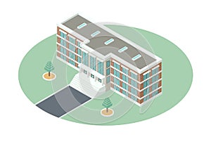 Administrative Building in Isometric Projection