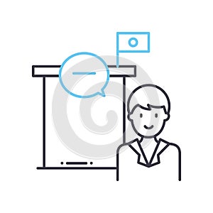 administrative dispute line icon, outline symbol, vector illustration, concept sign