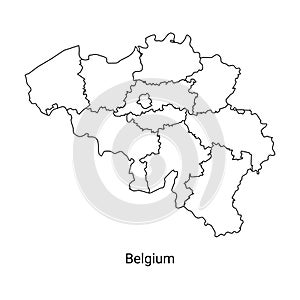 Administrative divisions of Belgium. Europe vector countries map.