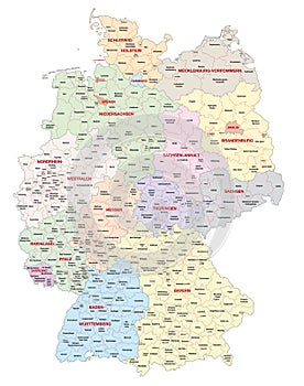 Administrative map of Germany photo