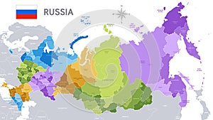 Administrative map of Russian Federation photo
