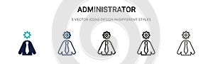 Administrator icon in filled, thin line, outline and stroke style. Vector illustration of two colored and black administrator